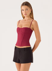Tayana Corset Top - Merlot