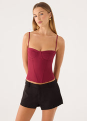 Tayana Corset Top - Merlot