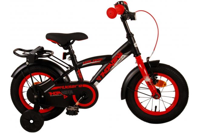 Volare Thombike Barncykel 12 tum, Svart Röd - Lilla Cykelbutiken