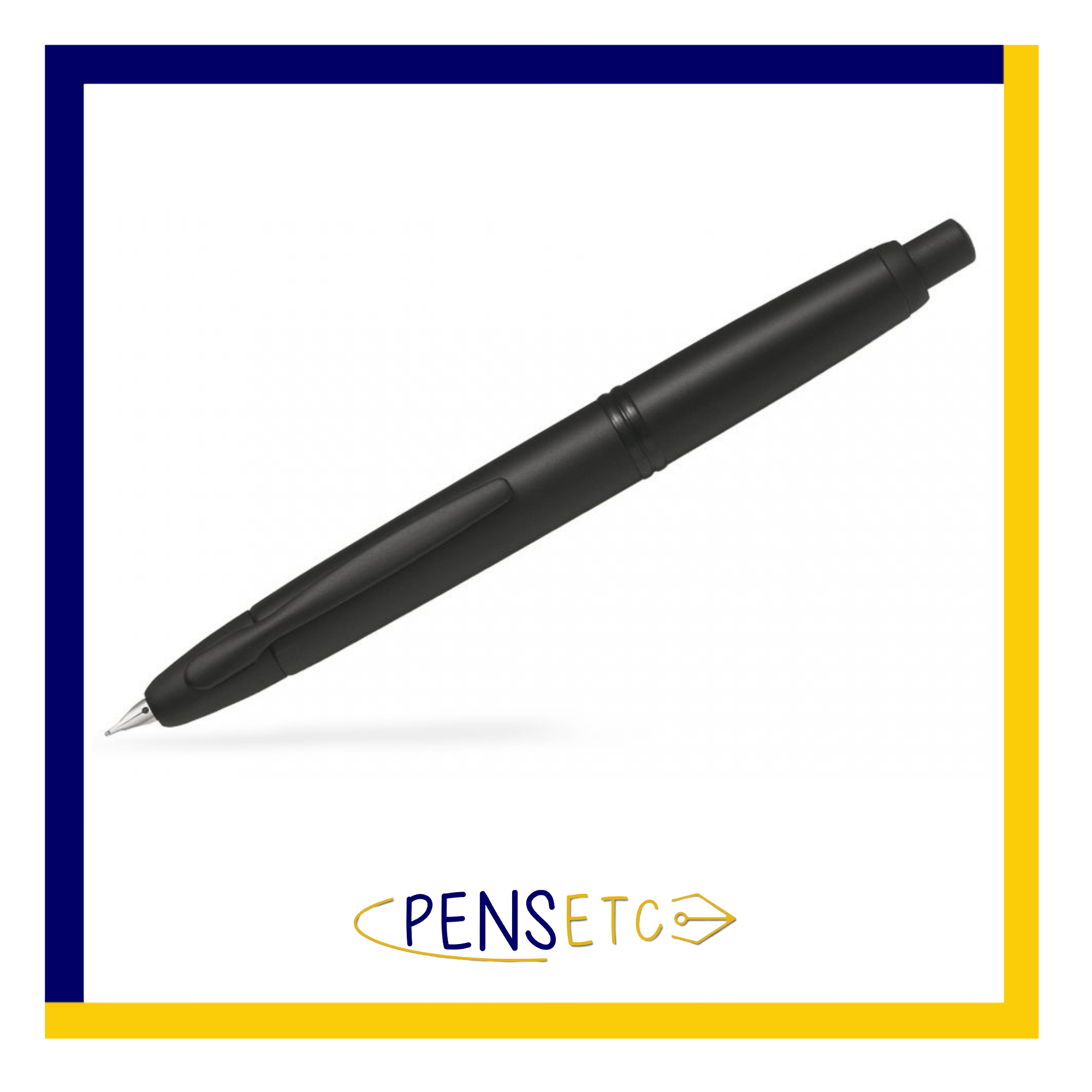 Pilot Capless Vanishing Point Retractable Fountain Pen Matt Black/Matt Black Trims FC-1800R-BM-M-C - Pens Etc