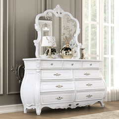 Valentini White/Tan Traditional Bedroom Set from Furniture of America - Luna Furniture