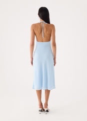 Valeska Beaded Midi Dress - Blue
