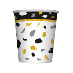 Vaso 9 Oz Terrazo Dorado Negro X 8 Unidades Sempertex