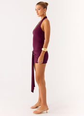Vedetta Mini Dress - Plum