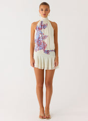 Willow Chiffon Mini Dress - Violet Blossom