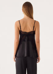 Winona Night Cami Top - Black