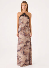 Zamarita Halter Maxi Dress - Golden Tiger