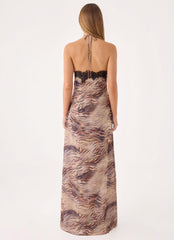 Zamarita Halter Maxi Dress - Golden Tiger