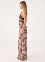 Zamarita Halter Maxi Dress - Golden Tiger