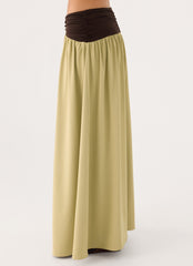 Zeraphine Gathered Maxi Skirt - Olive