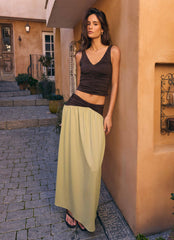 Zeraphine Gathered Maxi Skirt - Olive
