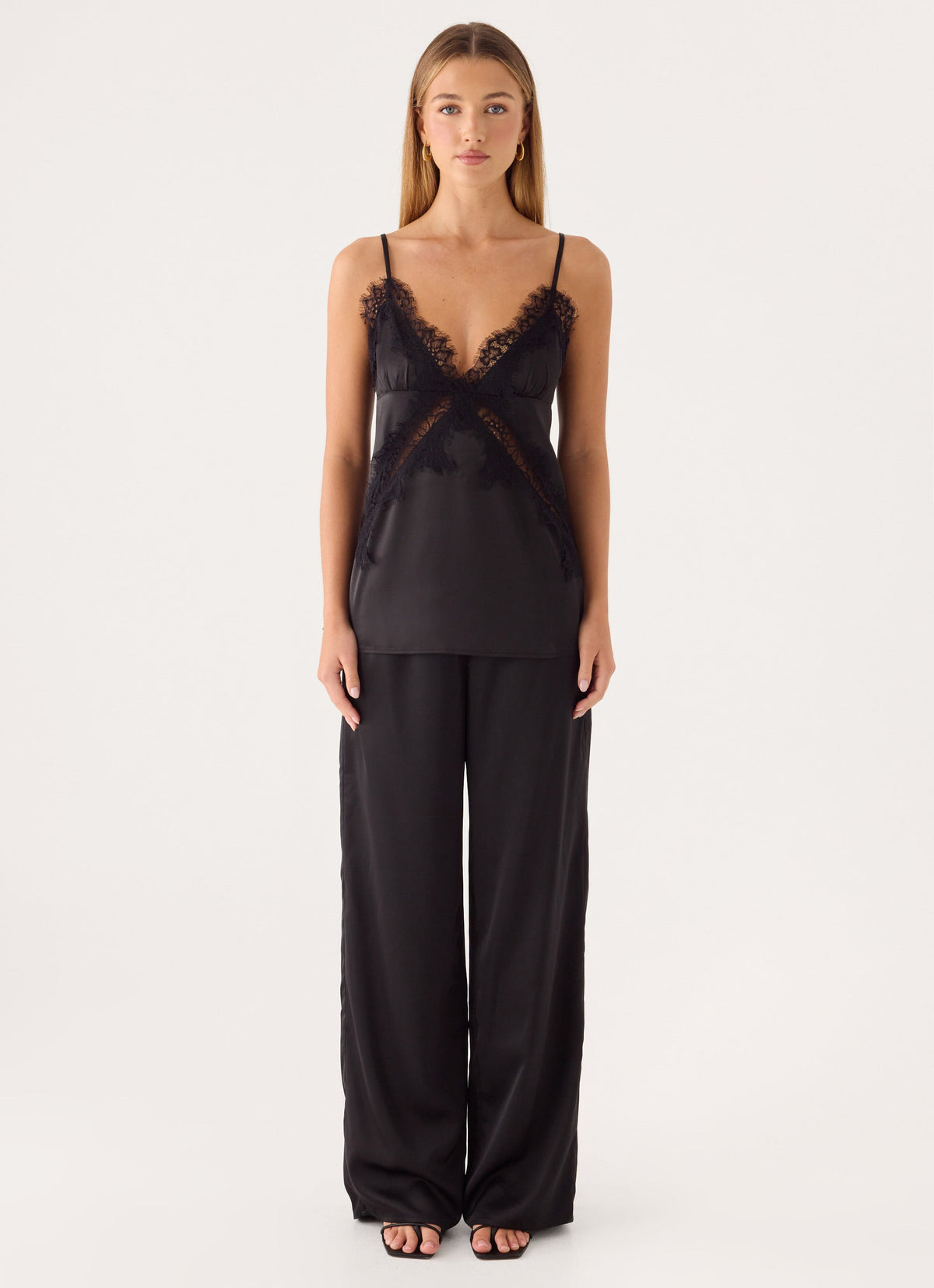 Zoeyy Satin Pant - Black