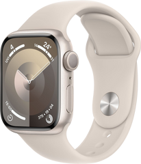 Apple Watch 9 Alu Polarstern 41mm Sportarmband Polarstern S/M MR8T3 - Ohne Vertrag