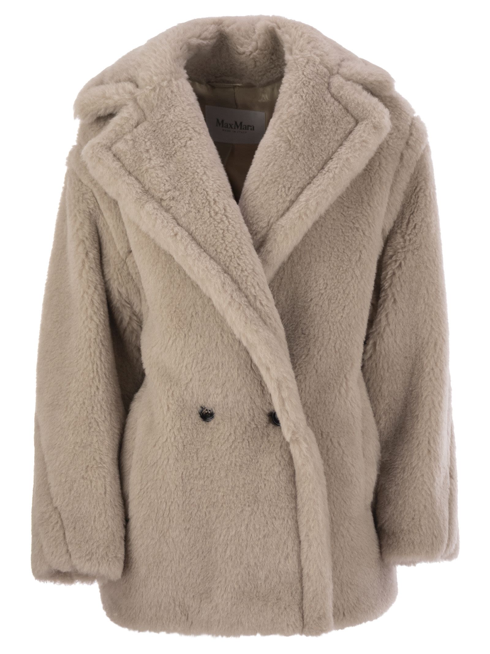 Max Mara Olga Teddy Bear Icon Coat Short In Alpaca And Wool