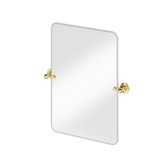 Burlington rektangulär badrumsspegel 65x45 cm med väggfästen "1850" i guld finish