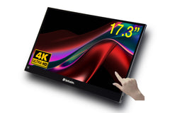 Verbatim Portabler Monitor, 17,3", IPS, Touch, 60 Hz, 400 cd/m², USB-Hub, FreeSync, Schwarz