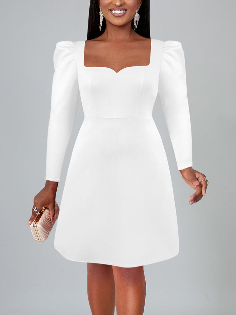 Square Neck Bow Backless Party Dress