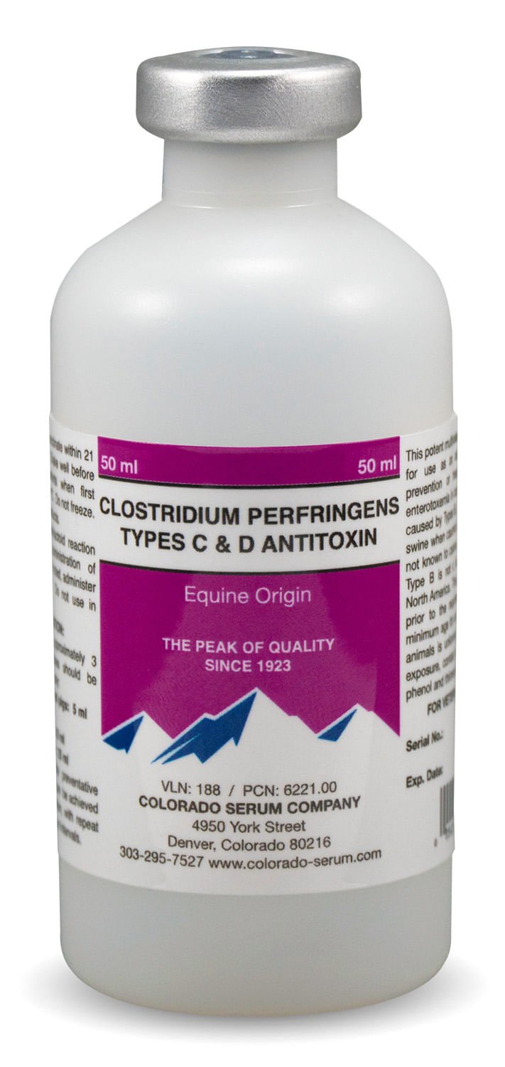 Clostridium Perfringens Types C & D Antitoxin Vaccine - C8A4 - 50 mL - 1
