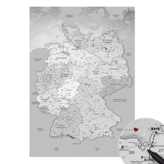 Deutschlandkarte Hellgrau | Premium Poster in Deutsch