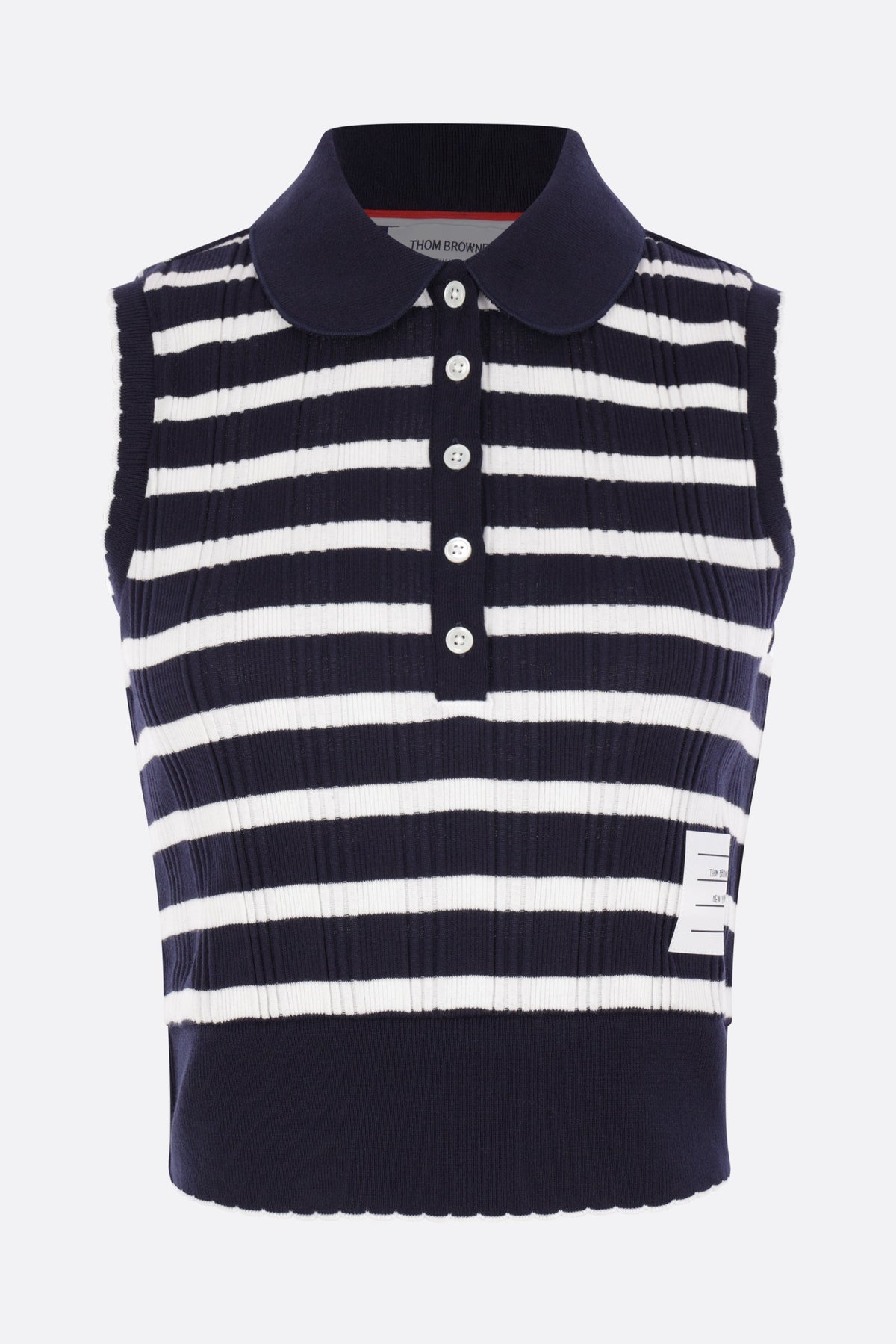 sleeveless polo shirt in rib cotton