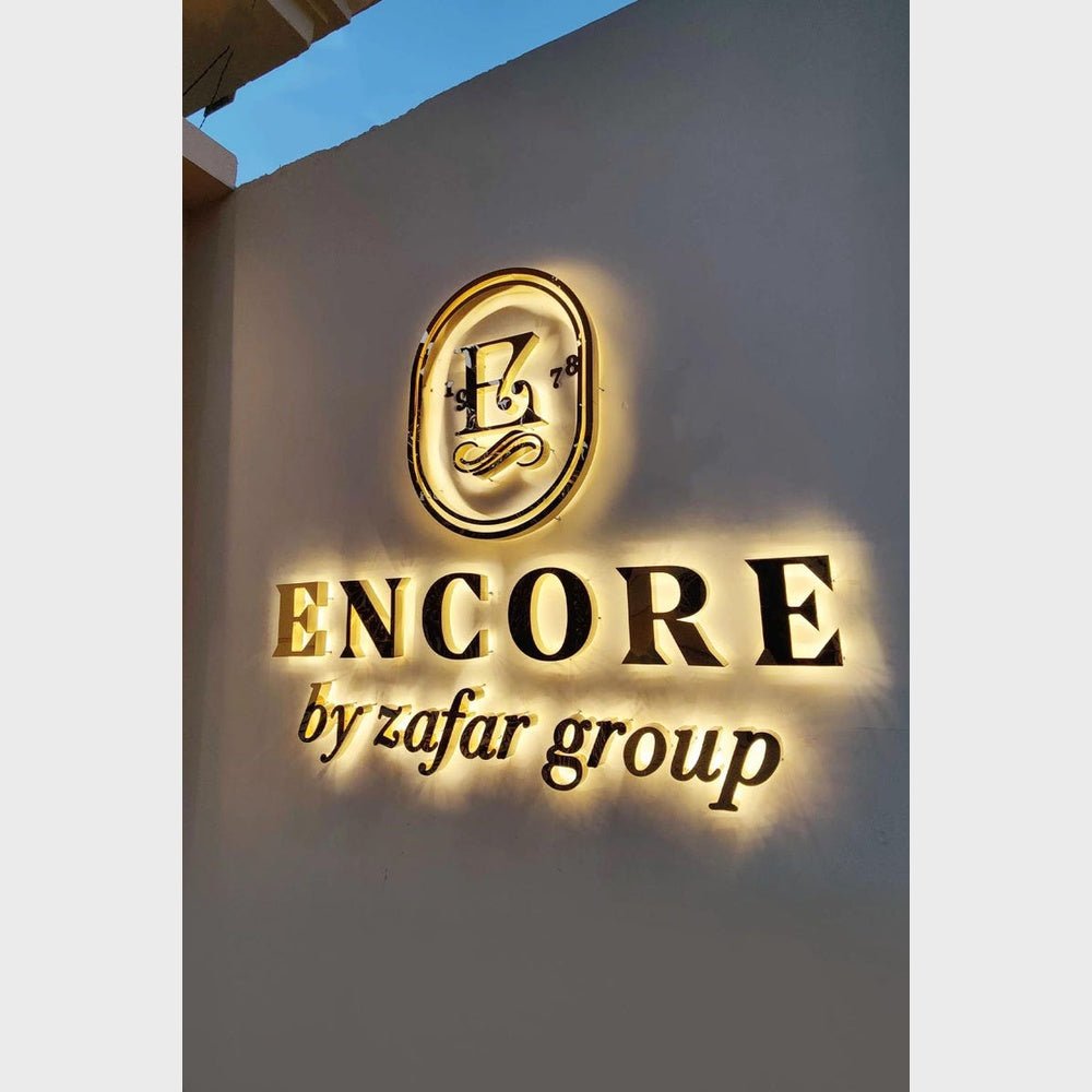 Encore By Zafar Group With Logo 3D Backlit Channel Letters Led Light Sign - Shineneon