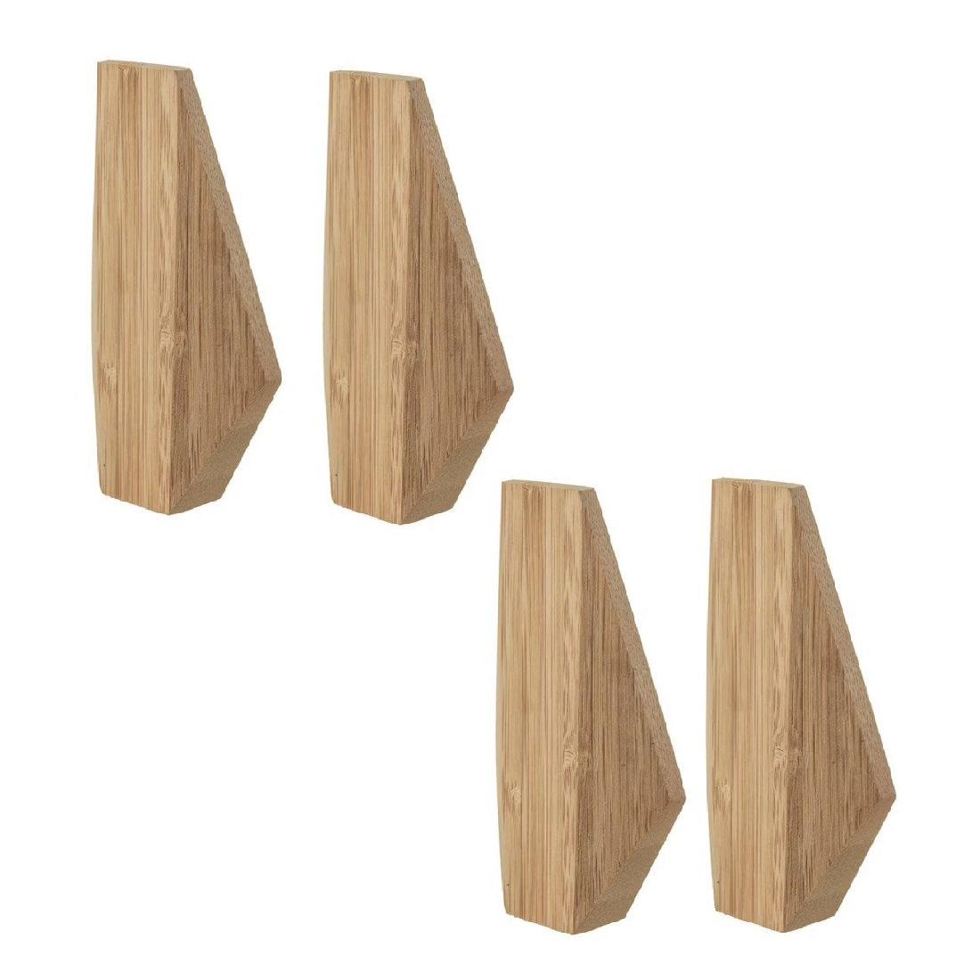 IKEA SKUGGIS bamboo wall hook 6.4x11 cm pack of 4 mounted on white wall concealed fittings #00350164