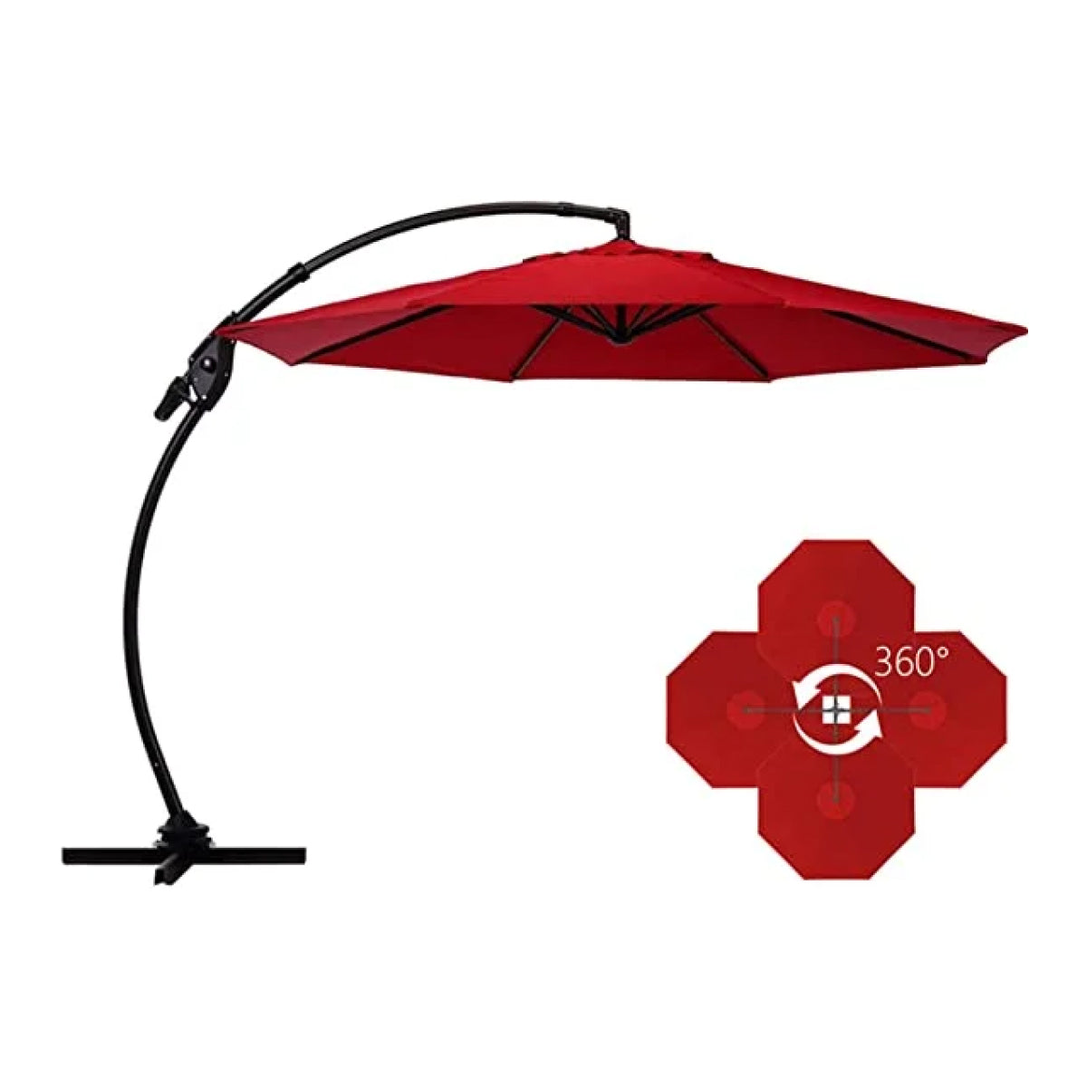 GRAND PATIO Napoli 11 FT Cantilever Offset Umbrella with 360° Rotation.