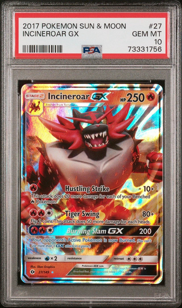 GameStop 2017 Pokemon Sun & Moon 27 Incineroar Gx PSA 10