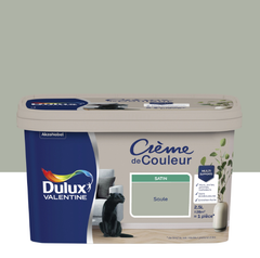 Peinture mur, boiserie saule satin DULUX VALENTINE Crème de couleur 2.5L