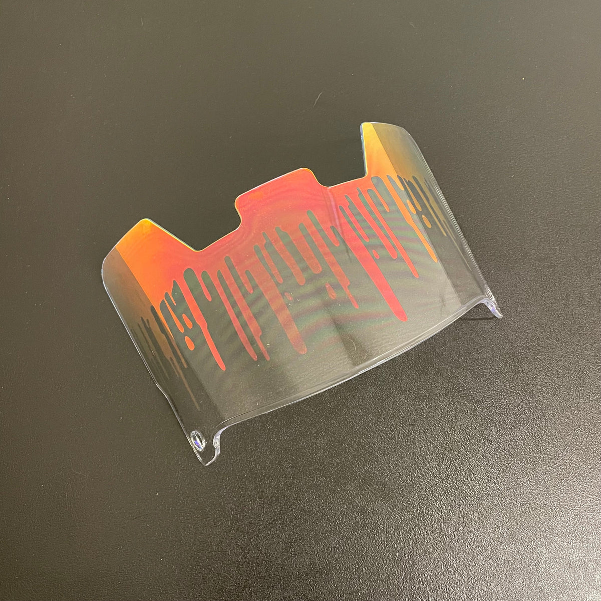 clear eos football visor with blaze drip design
