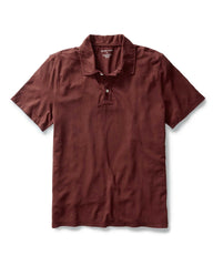 flatlay of The Cotton Hemp Polo in Black Cherry