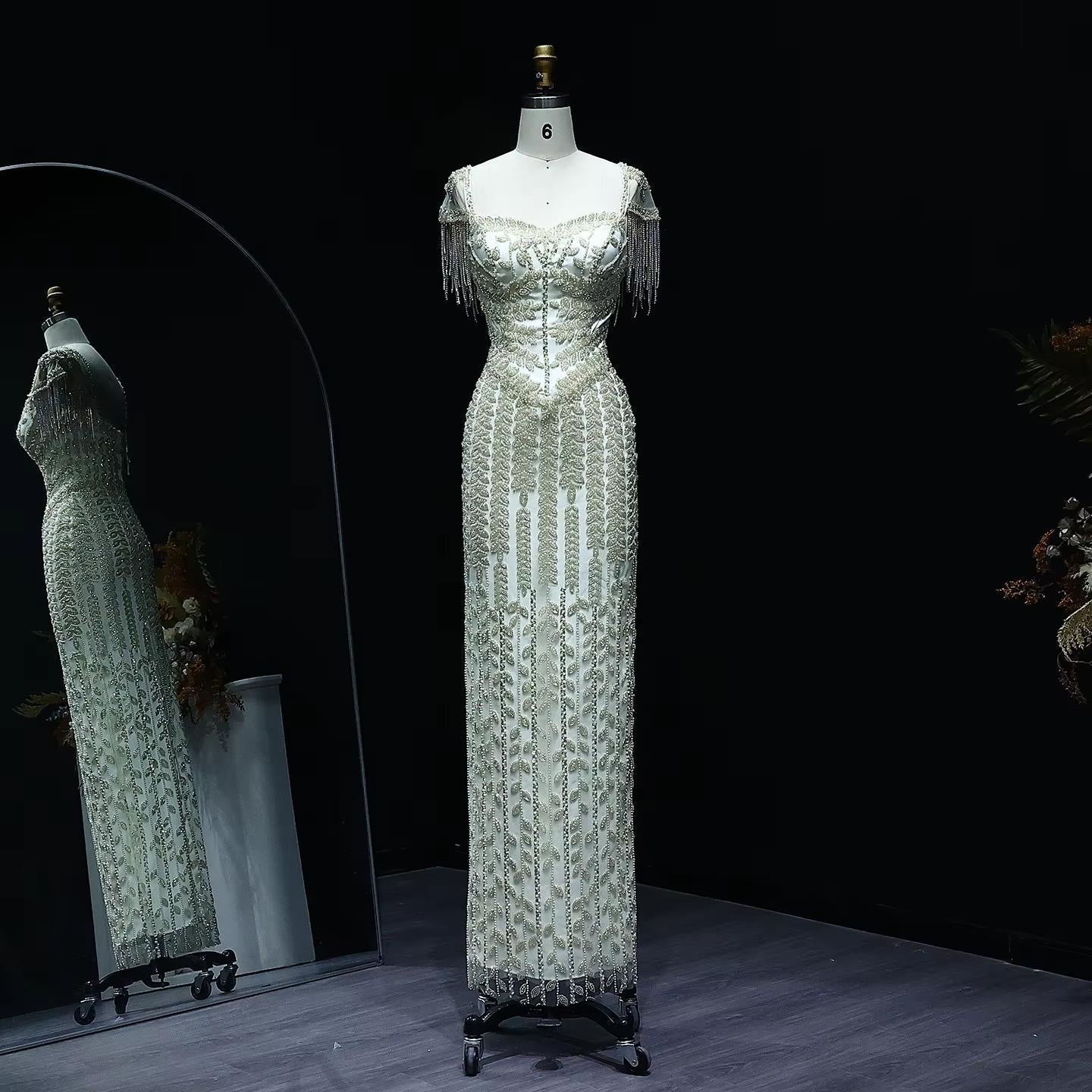 Luxury Pink Cream Evening Dress Formal Party Gowns SS712