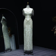 Luxury Pink Cream Evening Dress Formal Party Gowns SS712