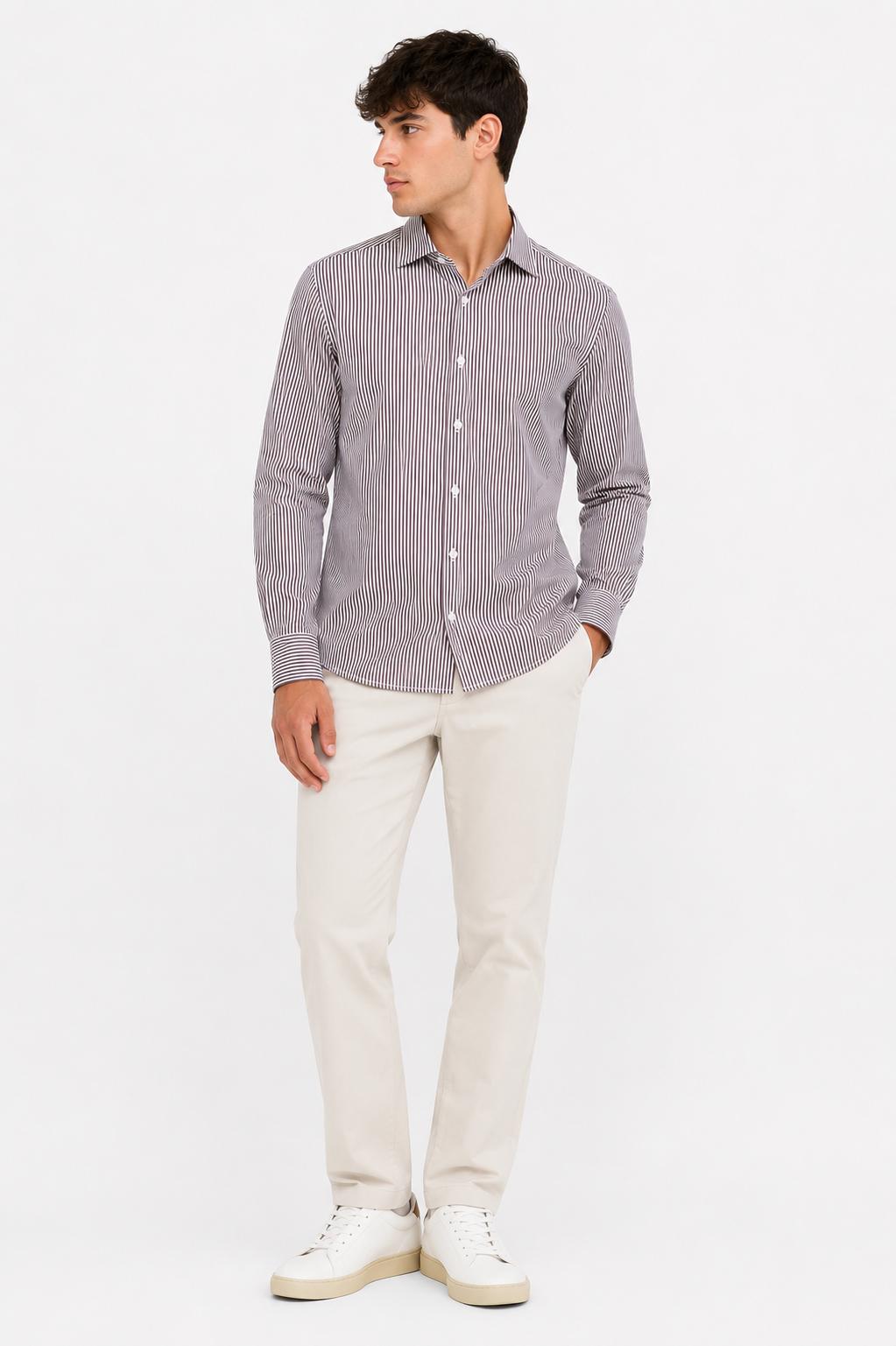 GIANNI LUPO Camicia stretch rigata