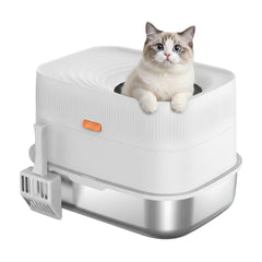 PawsPik® Top Entry Cat Litter Box & Scooper (XL, Made with 304 Stainless Steel)
