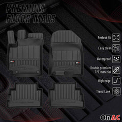 OMAC USA Premium Floor Mats Liners for Cars – Fits 2018-2023 Hyundai Kona (Black, 4 Pcs, All Weather Heavy Duty)