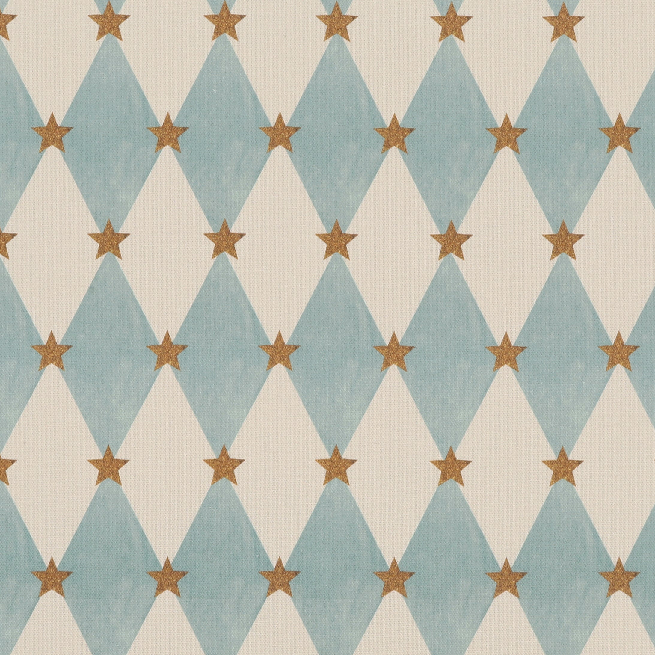 Carrie Neely Star And Harlequin Fabric Sky Blue