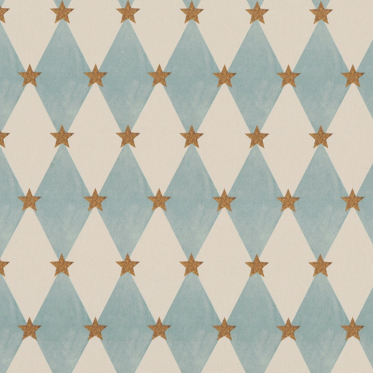 Carrie Neely Star And Harlequin Fabric Sky Blue