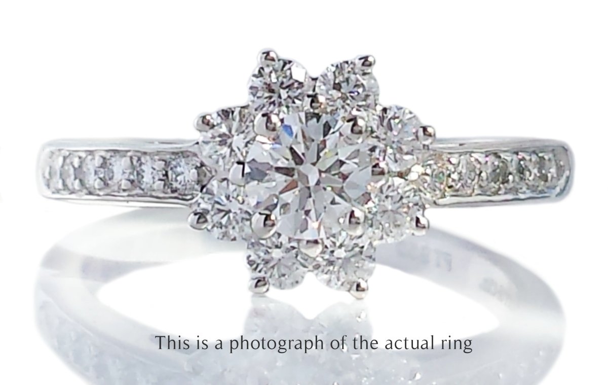 Tiffany & Co 0.70tcw Flower Cluster Diamond Engagement Ring - Bloomsbury Manor Ltd