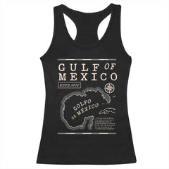 Gulf of Mexico Racerback Tank Top Golfo De Mexico Historic Map 1672 TS02 Black Print Your Wear