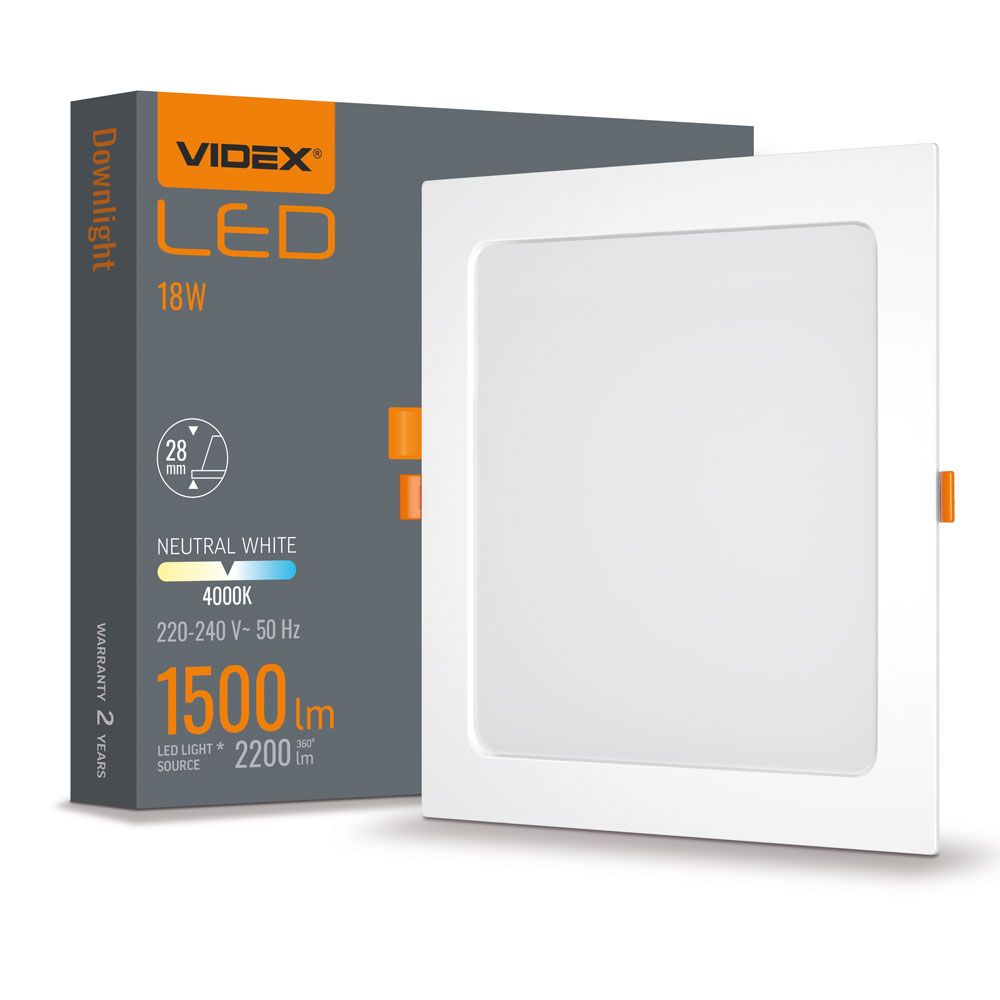 LED downlight armatur VIDEX-DOWNLIGHT-LED-DLBS-184-18W-NW