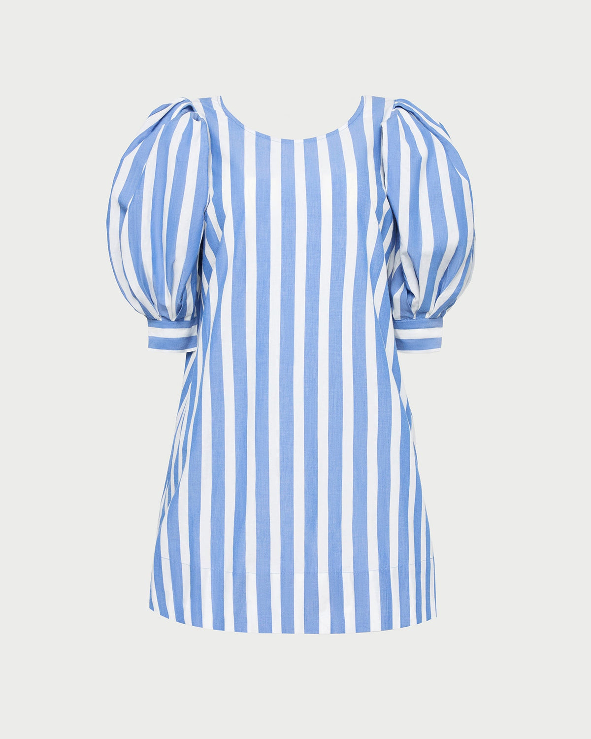 Willy Mini Dress in blue and cream striped cotton.